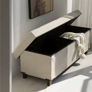 43.31" Jenaya Upholstered Storage Bench with Solid Wood Legs - photo 3