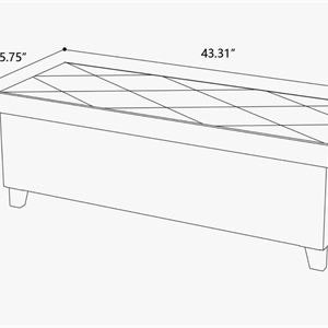 43.31" Jenaya Upholstered Storage Bench with Solid Wood Legs - photo 4
