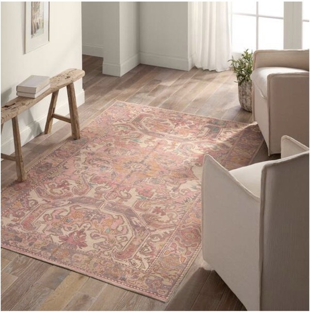 Elanor 8 X 10 Medallion Pink/Purple Washable Area Rug
