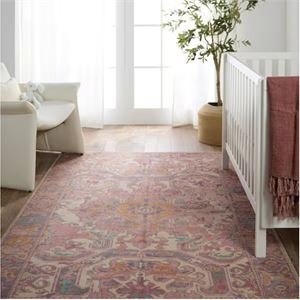 Elanor 8 X 10 Medallion Pink/Purple Washable Area Rug - photo 2