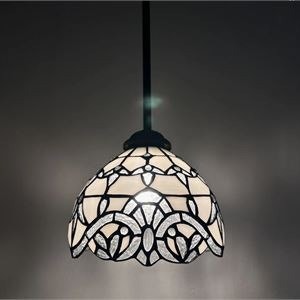 8"W*8"D*60"H Simonson Tiffany Mini Hanging Lights White Stained - photo 2