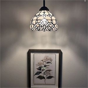 8"W*8"D*60"H Simonson Tiffany Mini Hanging Lights White Stained - photo 3