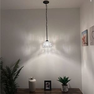 8"W*8"D*60"H Simonson Tiffany Mini Hanging Lights White Stained - photo 4