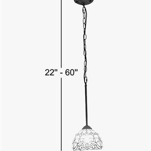 8"W*8"D*60"H Simonson Tiffany Mini Hanging Lights White Stained - photo 5