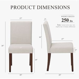 Upholstered Dining Chair, Parsons Style Fabric Dining Chairs - photo 3