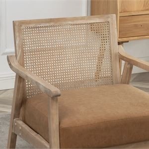 Marnisha Faux Leather Armchair Brown - photo 4
