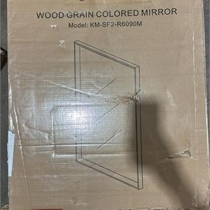 Walnut Bathroom Mirror 24x36 in, Walnut Wood Grain Framed Mirror - photo 5