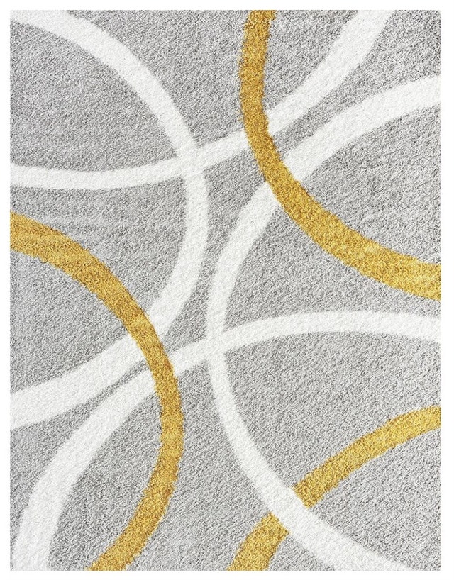 4' x 5'3" Tayse Uptown Shag Rug - Silver/Yellow - photo 2