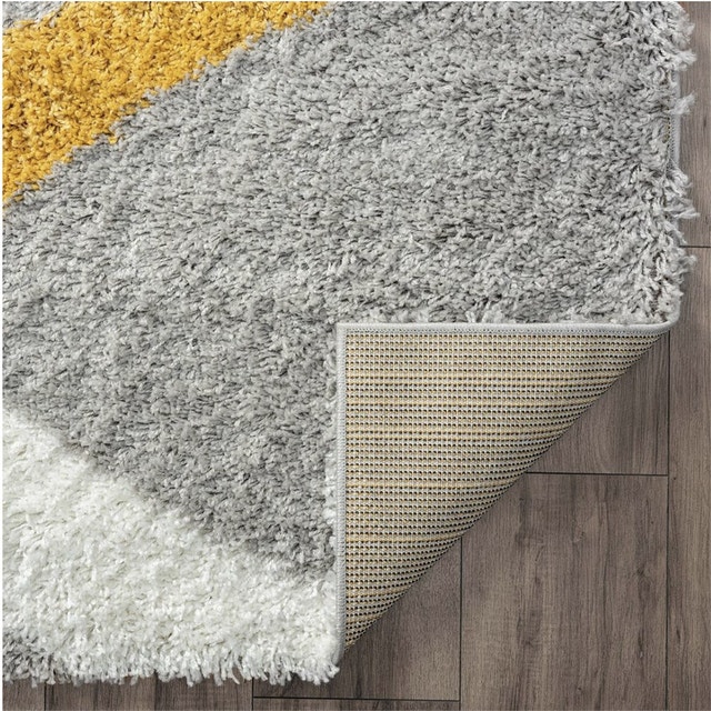 4' x 5'3" Tayse Uptown Shag Rug - Silver/Yellow - photo 3