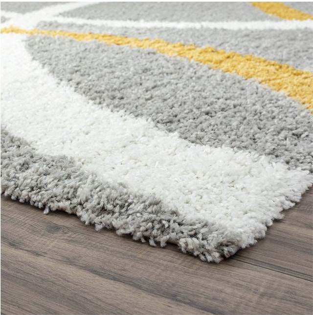 4' x 5'3" Tayse Uptown Shag Rug - Silver/Yellow - photo 4