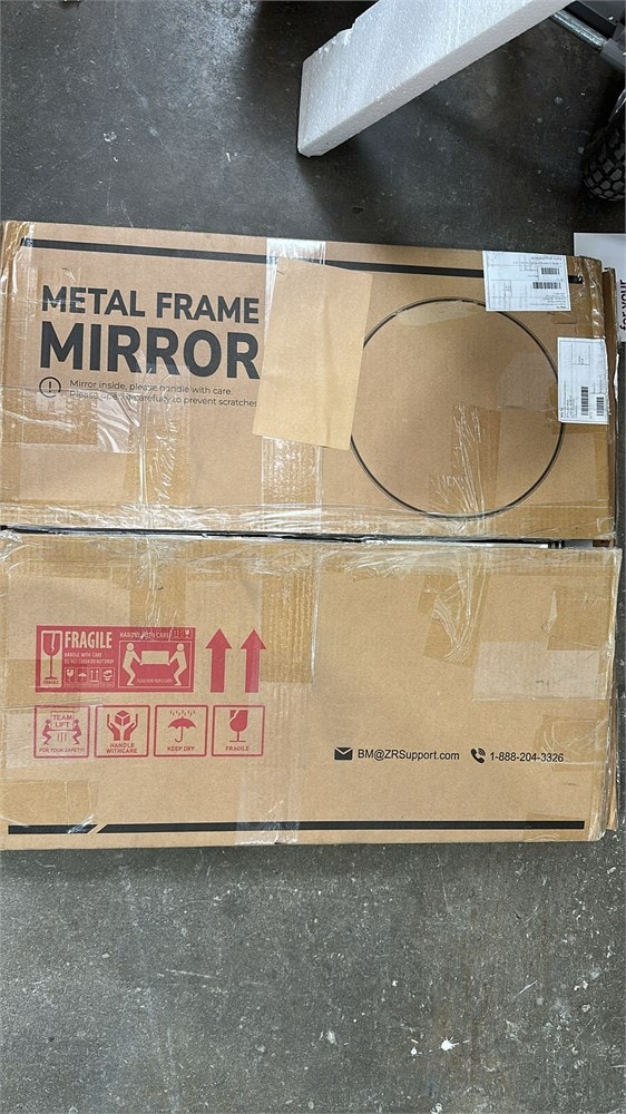 24" Aluminum Alloy Framed Tempered Glass Round Mirror - photo 3