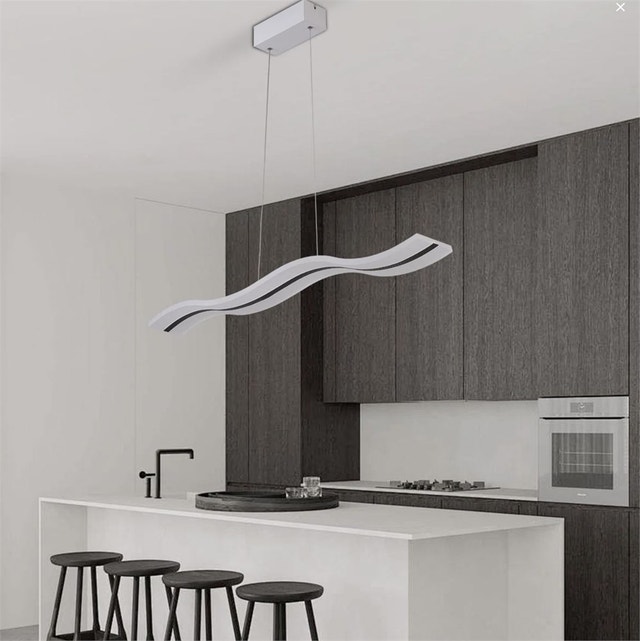 Lovice Modern LED Dimmable Pendant Light with Remote, Wavy - photo 5