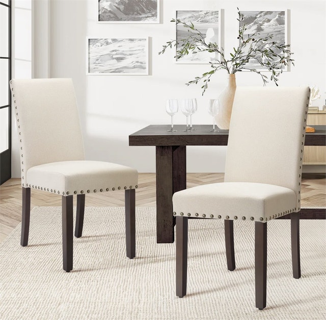20'' H Linen Dining Chair - Upholstered Parsons Side Chair - photo 2