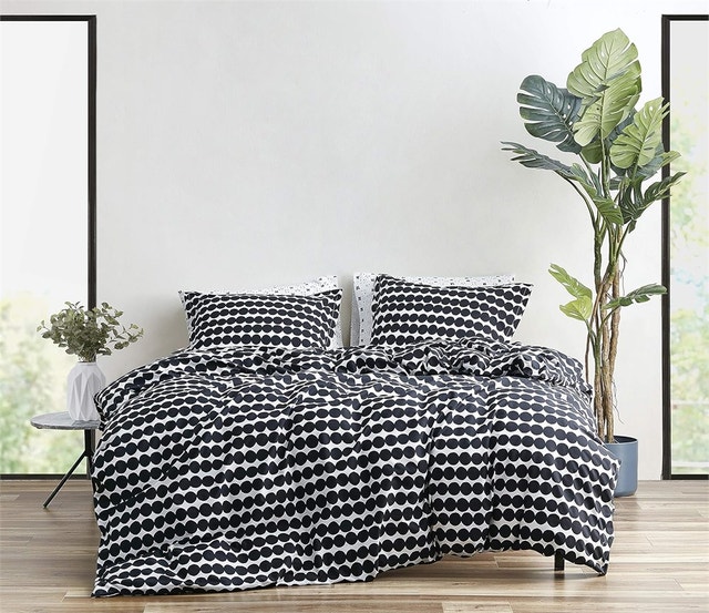 Marimekko Rasymatto Black Cotton Duvet Cover Set, King - photo 3