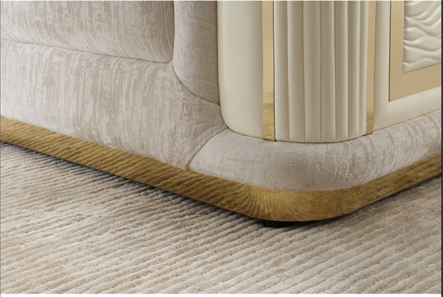 Lynlea Luxe Gold-Accent Textured Sofa in Neutral Tones - photo 4