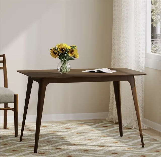 Gideon Natural Walnut Dining Table, 29.50 in. deep x 47.20 in.