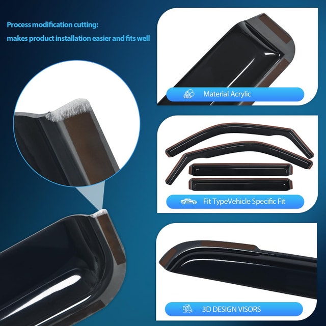 Side Window Deflectors for Toyota Tundra 2022-2025 Double Cab - photo 2