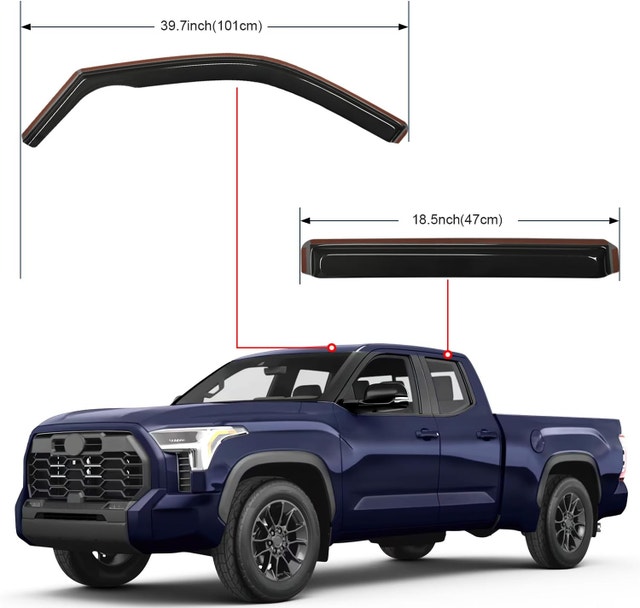 Side Window Deflectors for Toyota Tundra 2022-2025 Double Cab - photo 3