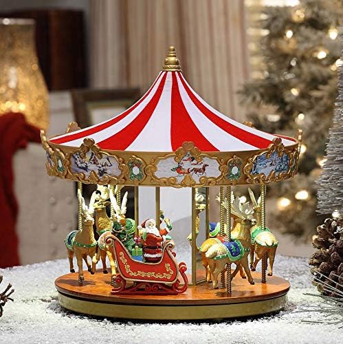 Merry Carousel Musical Animated Christmas Decoration, LED Lights