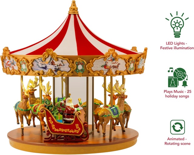 Merry Carousel Musical Animated Christmas Decoration, LED Lights - photo 3