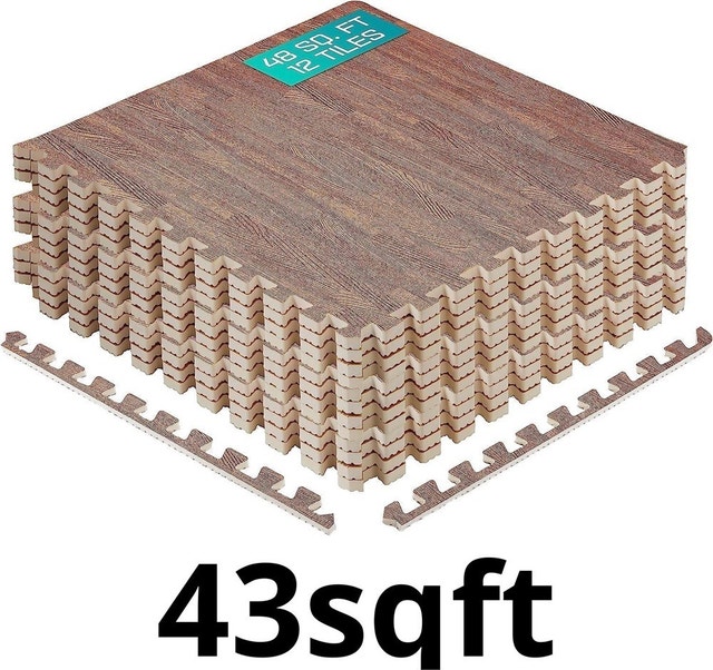 43 Sq ft Yes4All EVA Interlocking Mats, Puzzle Floor Tiles
