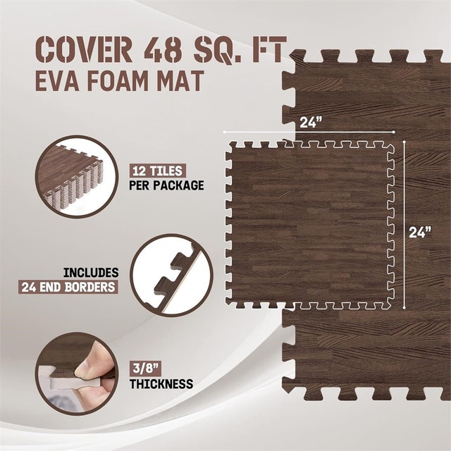 43 Sq ft Yes4All EVA Interlocking Mats, Puzzle Floor Tiles - photo 2
