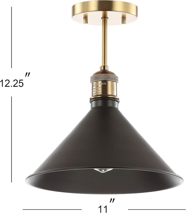 11" Metal LED Semi-Flush Mount, 2700K, Farmhouse, Transitional - photo 3