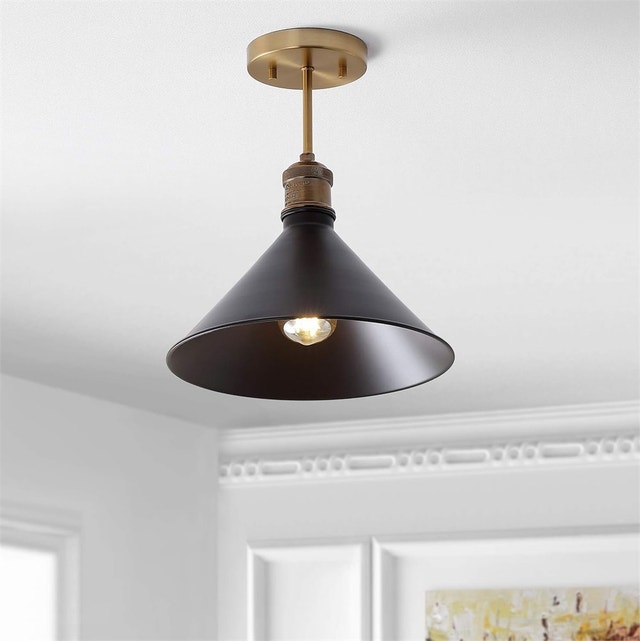 11" Metal LED Semi-Flush Mount, 2700K, Farmhouse, Transitional - photo 4