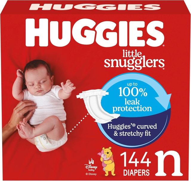 144 CT - NB Huggies Newborn Diapers, Little Snugglers Newborn