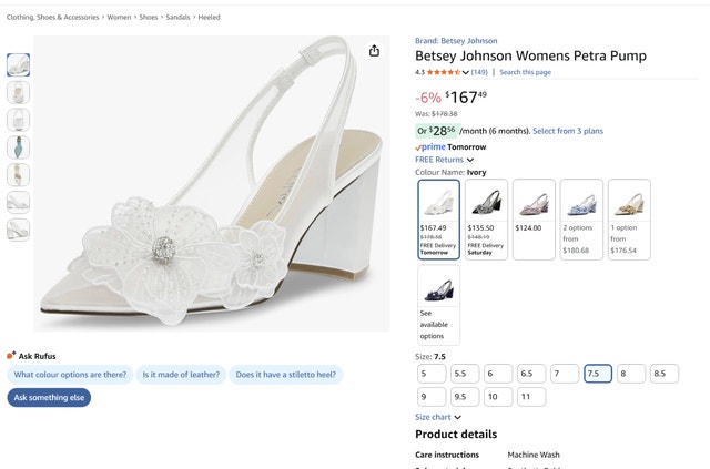 7.5 Betsey Johnson Womens Petra Pump