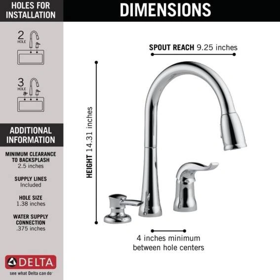 DELTA FAUCET Kate Single-Handle Kitchen Sink Faucet - photo 2