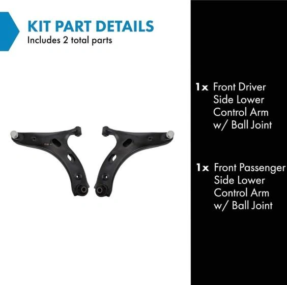 TRQ Front Lower Control Arm, Ball Joint Set for 19-24 Crosstrek - photo 3