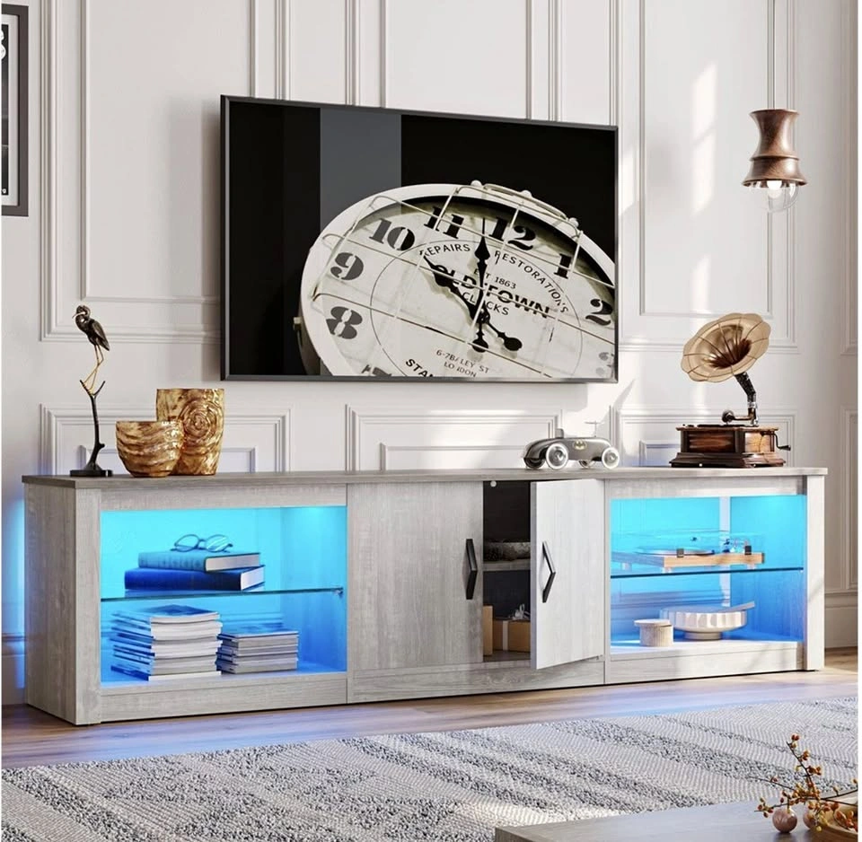 Bestier 70" LED TV Stand for 75" TV, Large Gaming Center