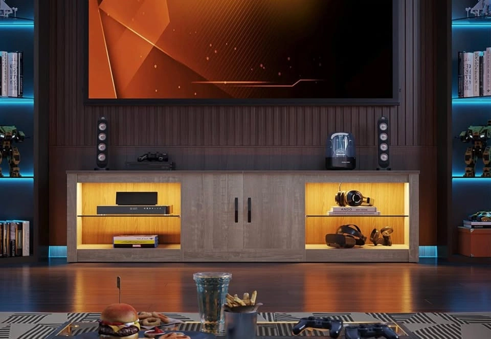 Bestier 70" LED TV Stand for 75" TV, Large Gaming Center - photo 4