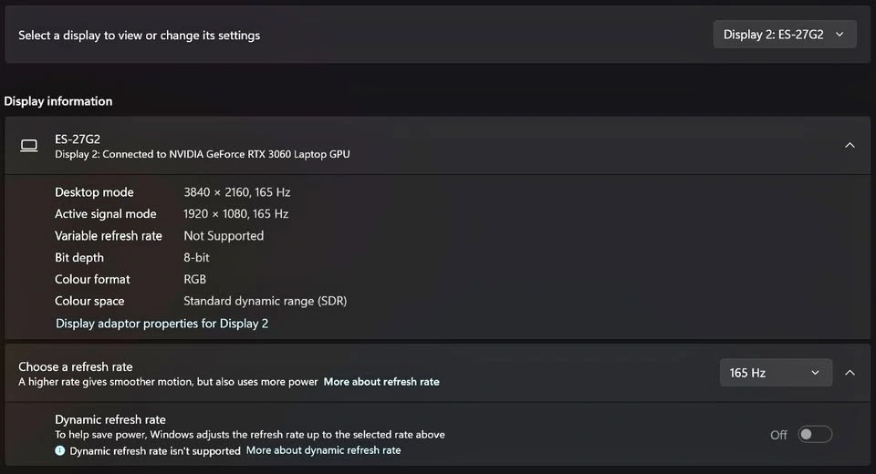 27" 4K Gaming Monitor | 165Hz Refresh rate