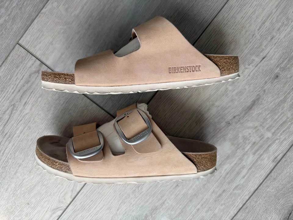 Like NEW Big Buckle Birkenstocks Arizona Nubuck Leather - photo 2