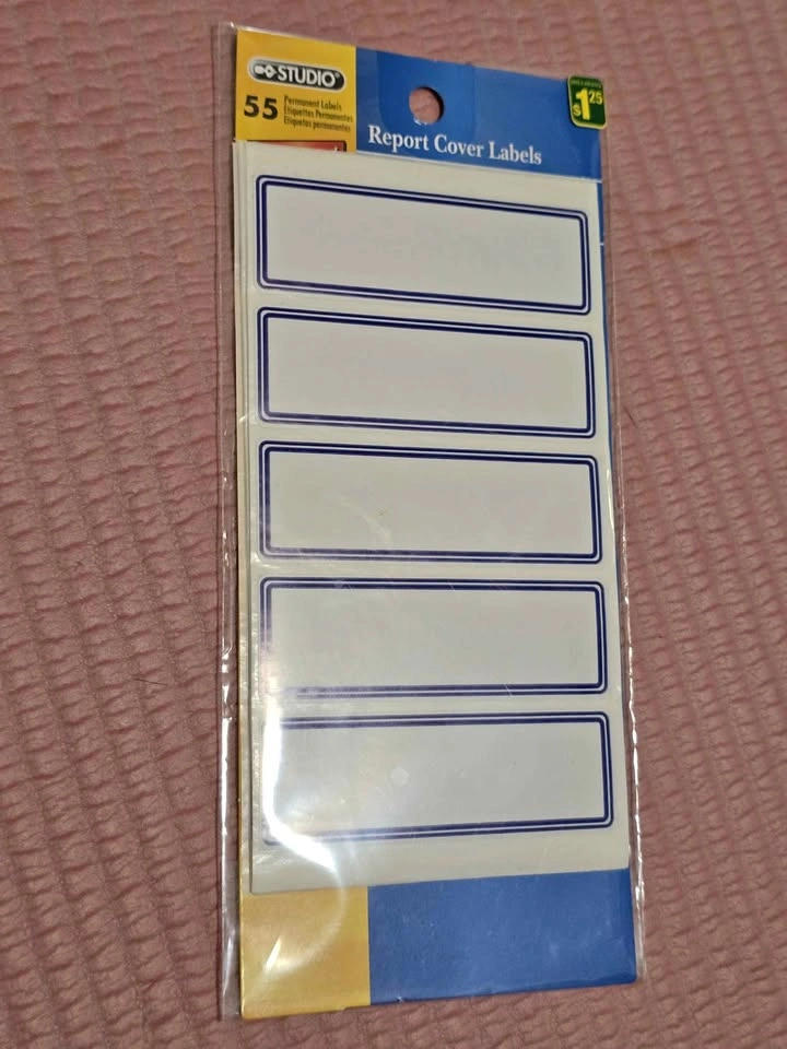 Studio 55 Permanent Report Cover Labels