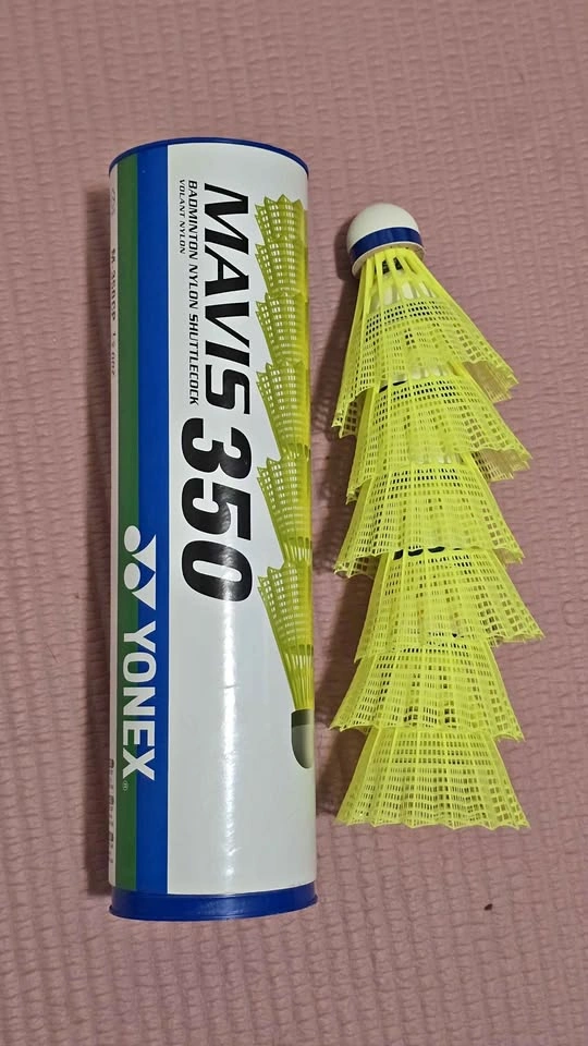 Yonex Mavis 350 Shuttlecock, Tube of 6, Yellow