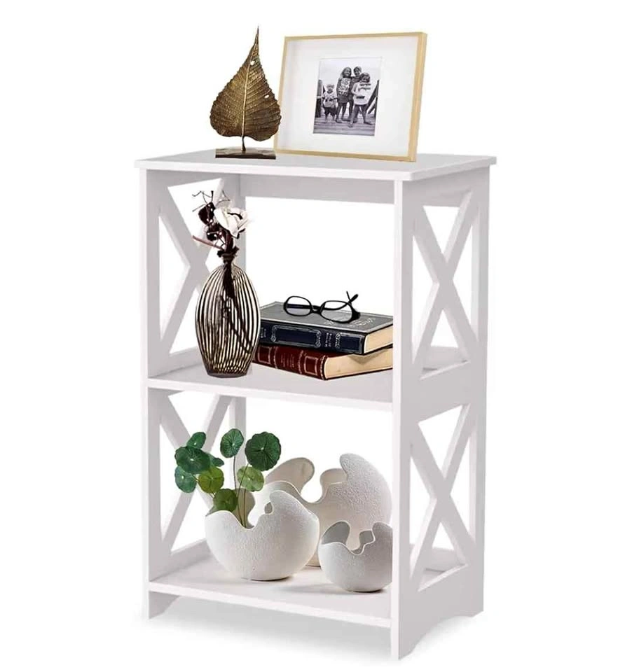 Small 2-Layer White Bookshelf / Side Table