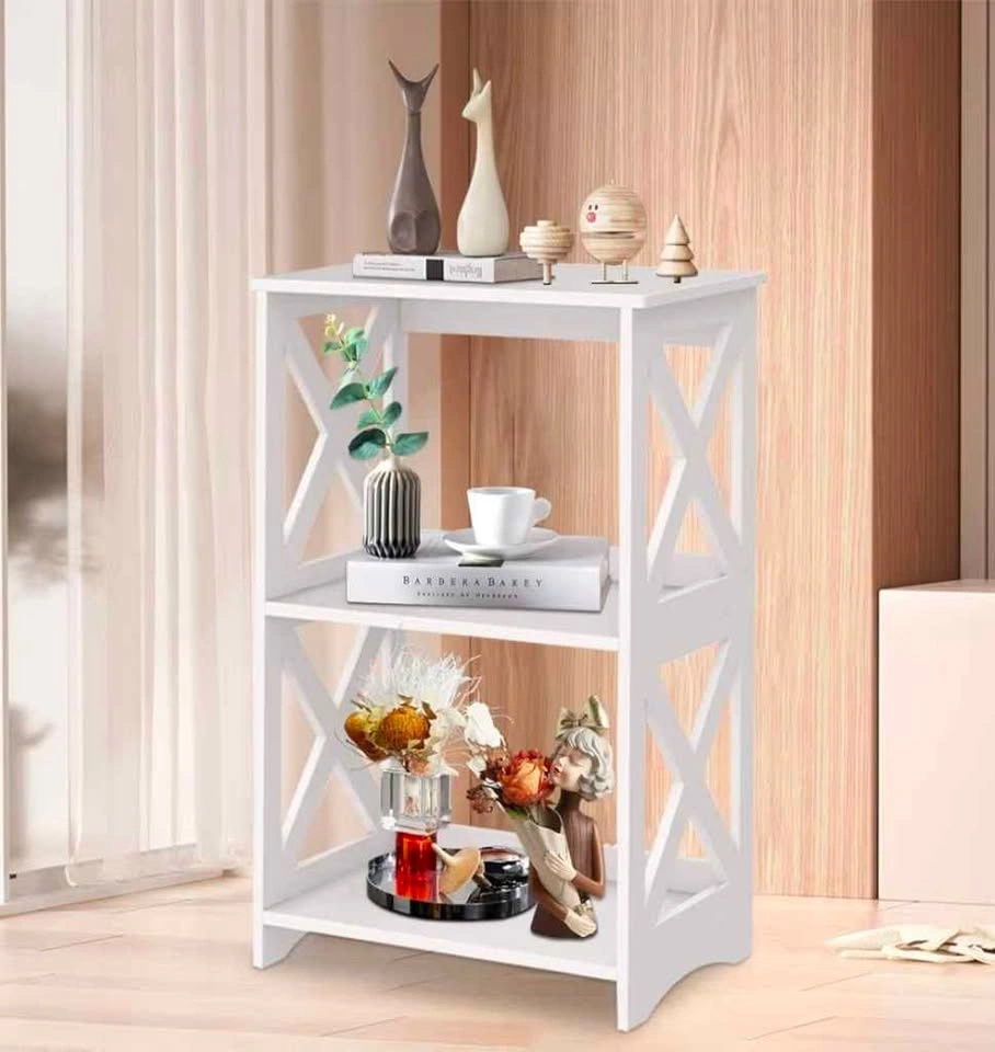 Small 2-Layer White Bookshelf / Side Table - photo 2