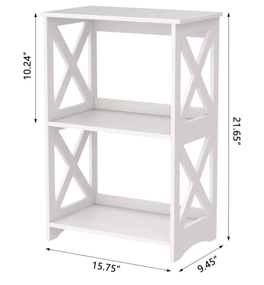 Small 2-Layer White Bookshelf / Side Table - photo 5