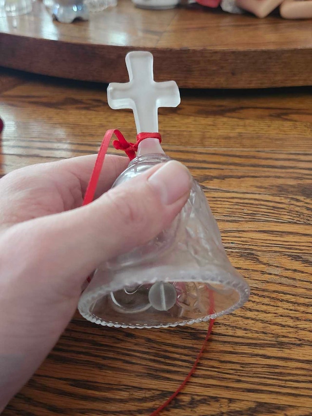 Glass Cross Bell Ornament ⚽ - photo 2