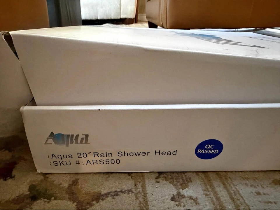 20” Square Rain Shower Head - Solid Brass, New in Box