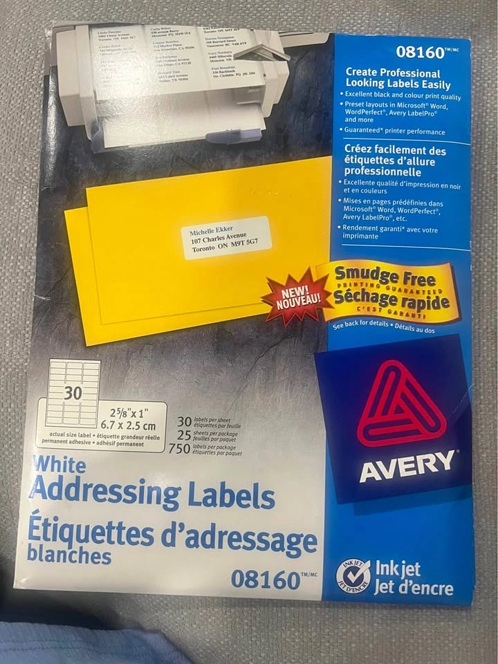 Avery 08160 White Addressing Labels
