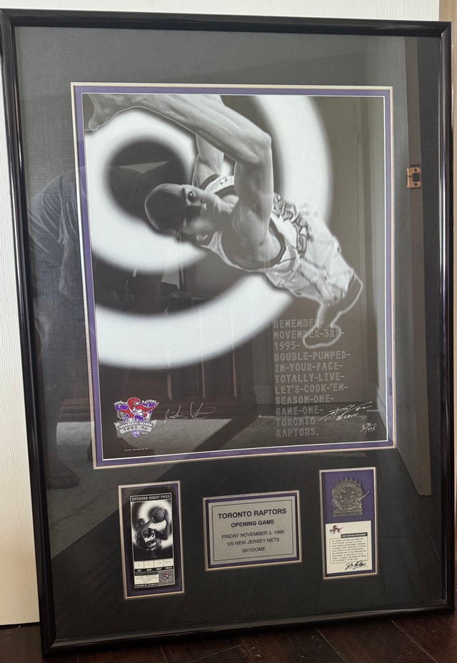 Toronto Raptors 1995 Opening Game Framed Memorabilia