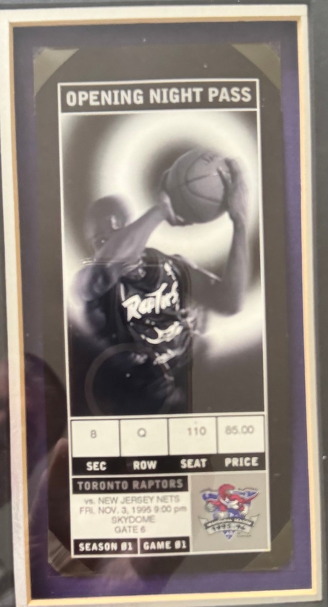 Toronto Raptors 1995 Opening Game Framed Memorabilia - photo 2