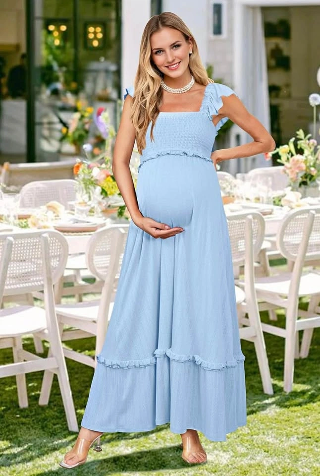 Light Blue Maternity Dress