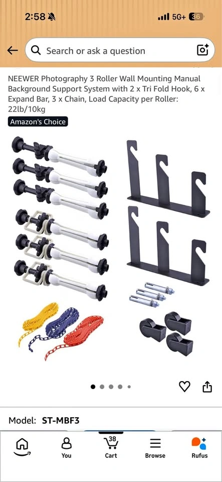 Brand New NEEWER 3-Roller Wall Mount Backdrop System