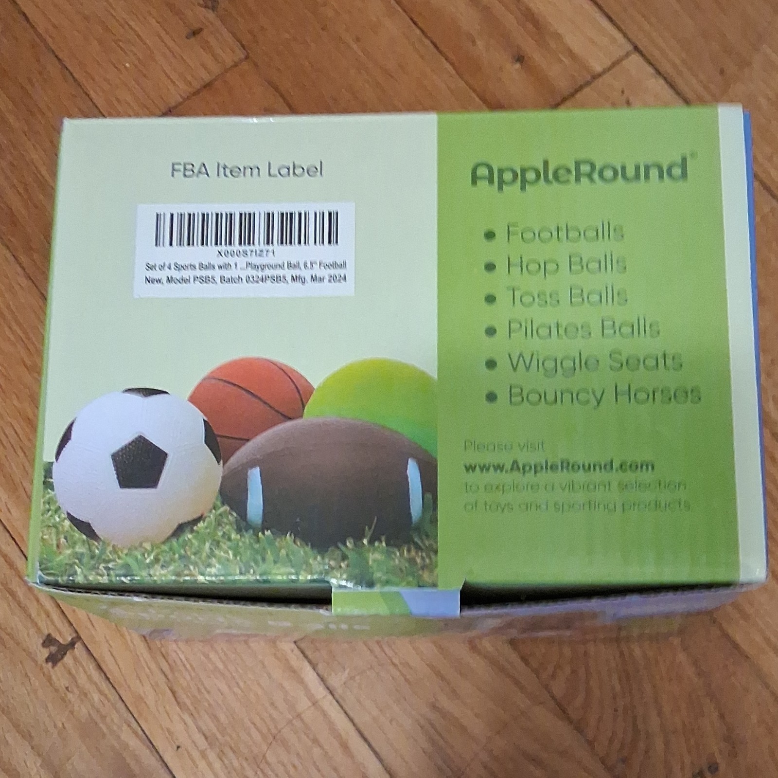 AppleRound 4-Pack Sports Balls w/ Pump: 6.5in Football, 5in Socc - photo 2