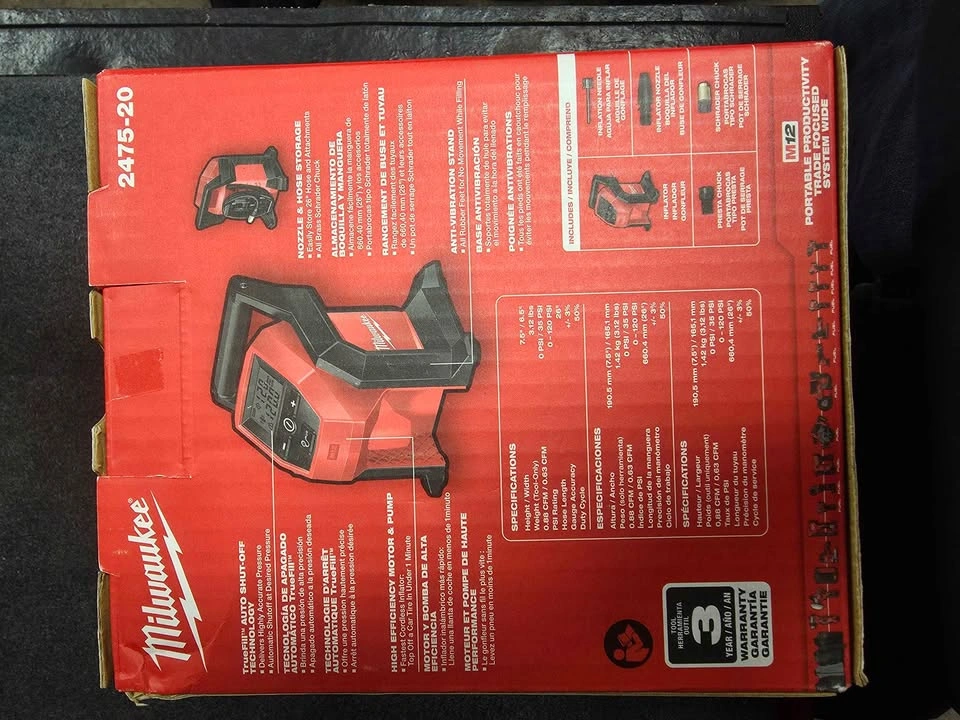 Milwaukee m12 compact inflator - photo 4